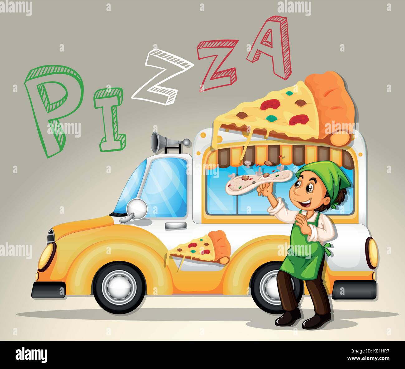 camion pizza chef et illustration ke1hr7